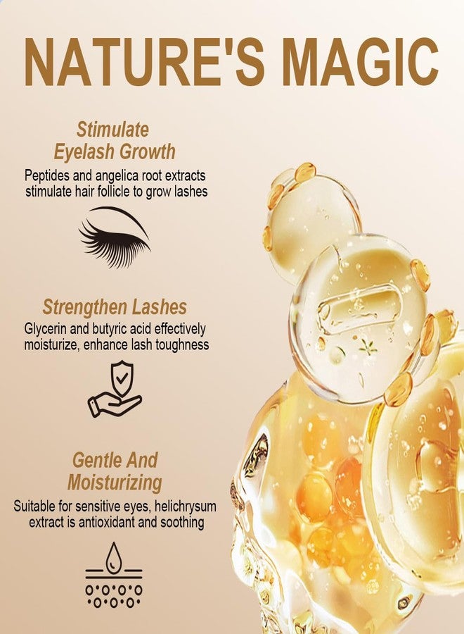 W3W Eyelash Serum - Nourishing eyelash Growth Serum for Eyelash Growth for Natural Longer, Fuller,and Thicker Lashes(Gold)4ML - Image 5